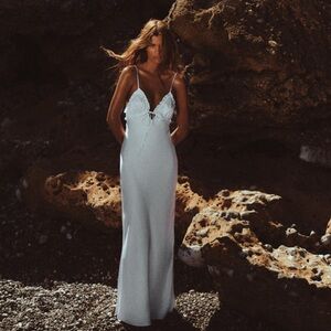 ZARA Ruffled Satin Effect Midi Dress Size Medium